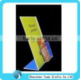 A4 Counter Acrylic Sign Holder Plastic Menu Holder With Brochure Holder