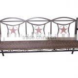 Outdoor Metal Rattan Bench thumbnail-1