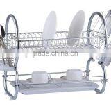 Eco-friendly Metal Dish Rack With Two Trays