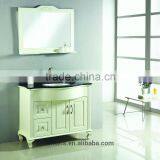 Classico Bathroom Vanity With Black Marble With Rounded Front in White WTS137 thumbnail-1