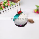 New design hanging toy ball bag ornament knitted cute plush soft toy keychain