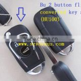 High quality Bu 2 button flip converted key shell (HU100)