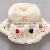 China Qualified Good Kids Children Baby Winter Coat Jacket With Embroidered Smile Face and Pompom Ball thumbnail-2
