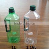 1L 1.16L Hot Sale Clear /green Fancy Plastic Cooking Olive Oil Bottle/wine Bottles