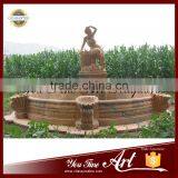 Carved Sunset Red Marble Outdoor Lady Water Fountain thumbnail-1