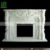 Hand Carved French Style White Marble Fireplace Mantel thumbnail-1