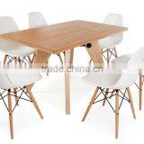 2015 Hot Sale Teak Wood Table and Plastic Chair Restaurant Used Dining Set thumbnail-1