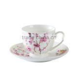 Factory Directly Sell Bone China Coffee Cup and Saucer Set Fine China Porcelain Tea Cup and Saucer With Golden Design thumbnail-2