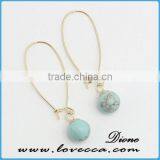 Lovely Gemstone Earrings Turquoise Crystal Point Earrings thumbnail-2