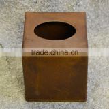 copper plated table centerpiece tissue box