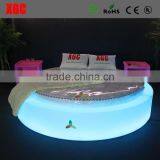 New design bed room furniture glow bed luxury Circle shape hotel bed muebles morden with LED lighting