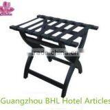 Modern Black Color Folding Luggage Rack Wooden Luggage Rack for Hotel thumbnail-1