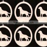 Hot Sell Dog Lab Labrador Retriever Ornament 6 Pieces Natural Craft Wood Cutout Made in China thumbnail-1