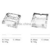 Small Triangle Glass Ashtray Crystal Ashtray Square Glass Smoking Tray thumbnail-1