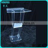 Contemporary Clear Acrylic Lectern & Podium With Storage Shelf Teacher Podium thumbnail-2