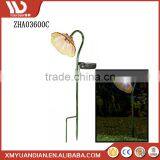 Mini Glass Metal Bell Flower Garden Stake Color Changing Led Handpainted Polyresin Figurine Solar Powered Light thumbnail-3