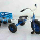 Tricycle Toy, Pedal go Kart Toy With Wooden Trailer for Kids F80AB thumbnail-3
