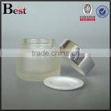China Cosmetics Cream Frosted Glass Jar 5ml Mini Glass Jar Vial With Shiny Silver Lid thumbnail-2