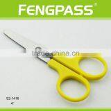 S2-1416 4" 2CR13 Stainless Steel PP Plastic Handle Mini Round Point Kid / Stationery Scissors For Promotion thumbnail-1