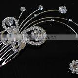 Bridal Crystal Hair Comb With Sliver Plated Fancy Wedding Hair Combs H172-197 thumbnail-1