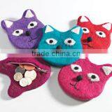 Best Selling Eco-friendly Cat Face Handmade Coin Felt Purse thumbnail-1