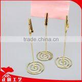 Golden Metal Clamp Wire Photo Card Picture Memo Paper Clip DIY Craft