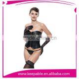 2015 Best Sale High Quality Plus Size Leather Steel Boned Waist Training Corset thumbnail-1