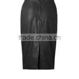 Fasshion Vintage Long Skirts With Back Slit Ladies Leather Skirt thumbnail-3
