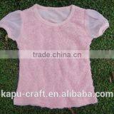 Wholesale Baby Hot Pink Rosette Tank Tops Pettitop Toddler Lace Shirt thumbnail-3