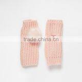 HAODUOYI Fashion Winter Women Solid Pink Half Finger Cute Sweet Warm Casual Warm Gloves thumbnail-4