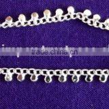 SILVER TONE PAISLEY Chain Payal ANKLETS Feet Bracelet PAIR thumbnail-2