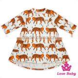 Frock Design Newborn Baby Girl Floral Printed Long Sleeve Short Front Long Back Cutting With Pocket A-line Dress thumbnail-3