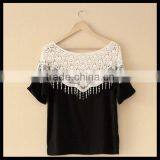 Hot Sell Fashion Korea Style Lace Design Women Summer Blank Latest Printing T-shirt Girl thumbnail-3