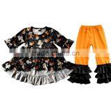 Wholesale Boutique Childrens Ruffle Baby Clothes Halloween Pumpkin Style Clothing Girls Fall Clothes thumbnail-3