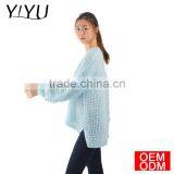 Oversized Plus Size Hand Knit Sweater Blue Loose Knit Women's Sweater thumbnail-4