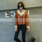 High Quality Custom Sheep Skin Bomber Leather Jacket With Hot Fur Collar thumbnail-1