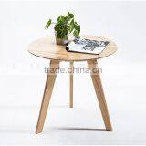 Round Top Side Table Solid Wood Living Room End Table thumbnail-1