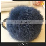 8cm real rabbit fur ball/bobble girl hairband for fashion decoration accessory