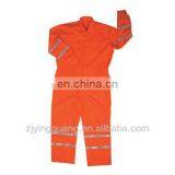 100% Cotton Twill Fabric Safety Work Coverall With Reflective Tape