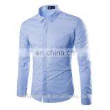 Men's White Causal Cotton Long Sleeve Shirt Choose the Color You Want thumbnail-3