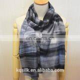 Stock Lot 100% Silk Long Stripe Colorful Paj Screen Printing Habotai Silk Scarves thumbnail-5