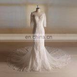 Honorable Mermaid Scoop Neck 3/4 Sleeve Lace Long Train Wedding Dress thumbnail-1