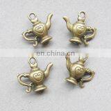 Best Selling Products 3D Hearts 20x22mm Antique Brass Teapots Charms