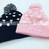 Custom Made Your Own Logo Embroidery Knit Beanie With Pom Pom thumbnail-3