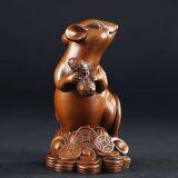 Bronze Zodiac Rat Statue 2020, Rat Statue Standing on Gold Coins Means Bring You More Money thumbnail-2