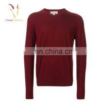 Mens Classic V Neck Cashmere Sweater Knitted Pullover Sweater Pattern thumbnail-4