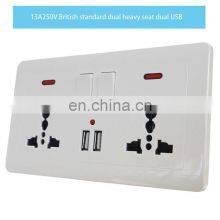 British Standard Socket Type 146 Dual Multifunctional British Standard With Dual USB Charging Household Electrical Wall Switch s thumbnail-2