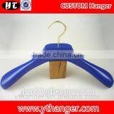 YY0513 Wholesale Luxury Bule Wide Shoulder Clothes Hangers Men Suits Hanger With Velvet Trousers Bar Supplier's Choice thumbnail-3