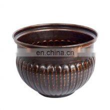 Round Antique Handmade Metal Planters