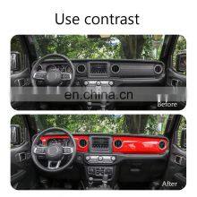 Red Interior Center Console Dashboard Gear Cover Trim For Jeep Wrangler JL 2018+ thumbnail-4